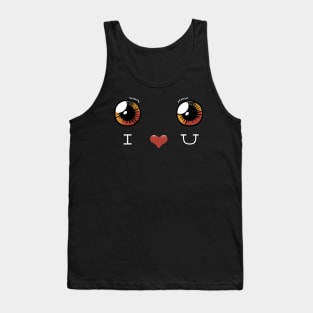 I Love You Black Cat Face by Tobe Fonseca Tank Top